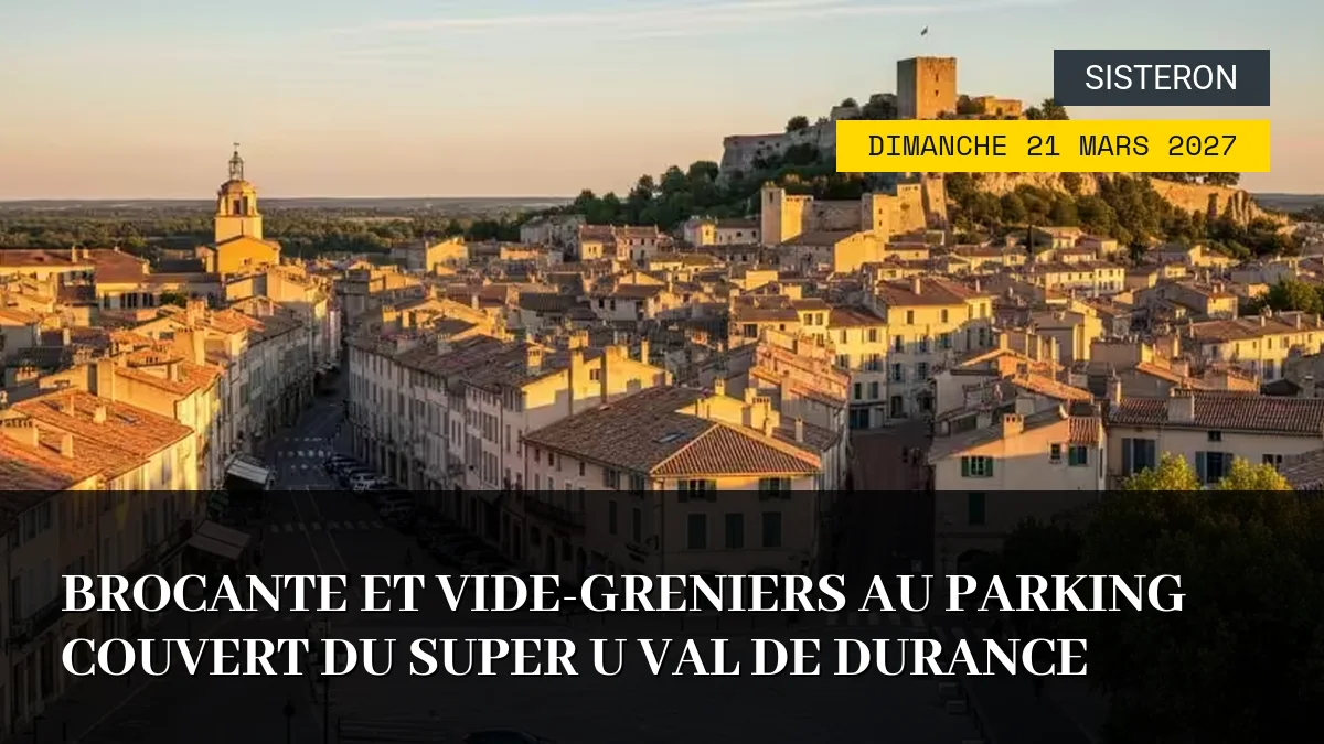 Affiche de l'événement : Brocante et Vide-Greniers au Parking Couvert du Super U Val de Durance – Dimanche 21 Mars 2027