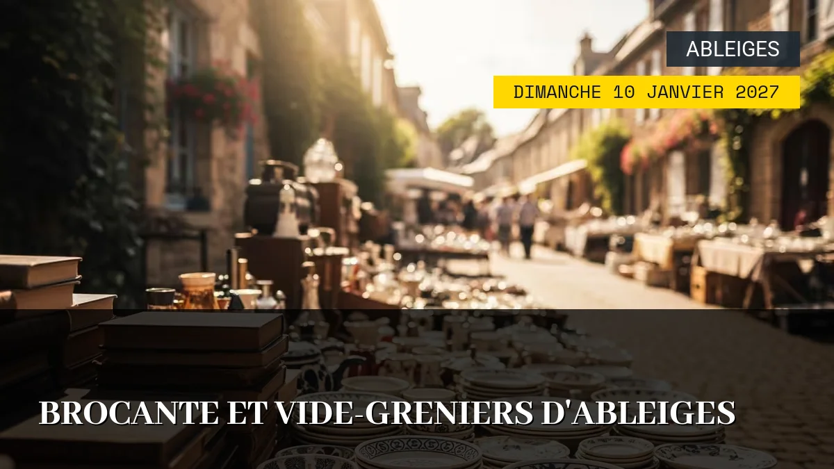 Affiche de l'événement : Brocante et Vide-Greniers d&rsquo;Ableiges – Dimanche 10 Janvier 2027
