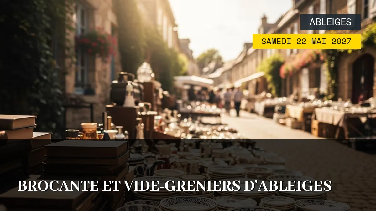 Affiche de l'événement : Brocante et Vide-greniers d&rsquo;Ableiges – Samedi 22 Mai 2027