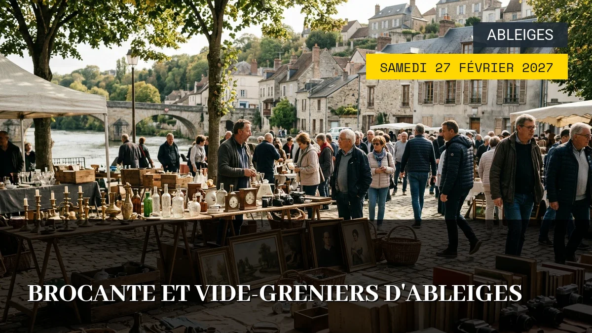 Affiche de l'événement : Brocante et Vide-Greniers d&rsquo;Ableiges – Samedi 27 Février 2027