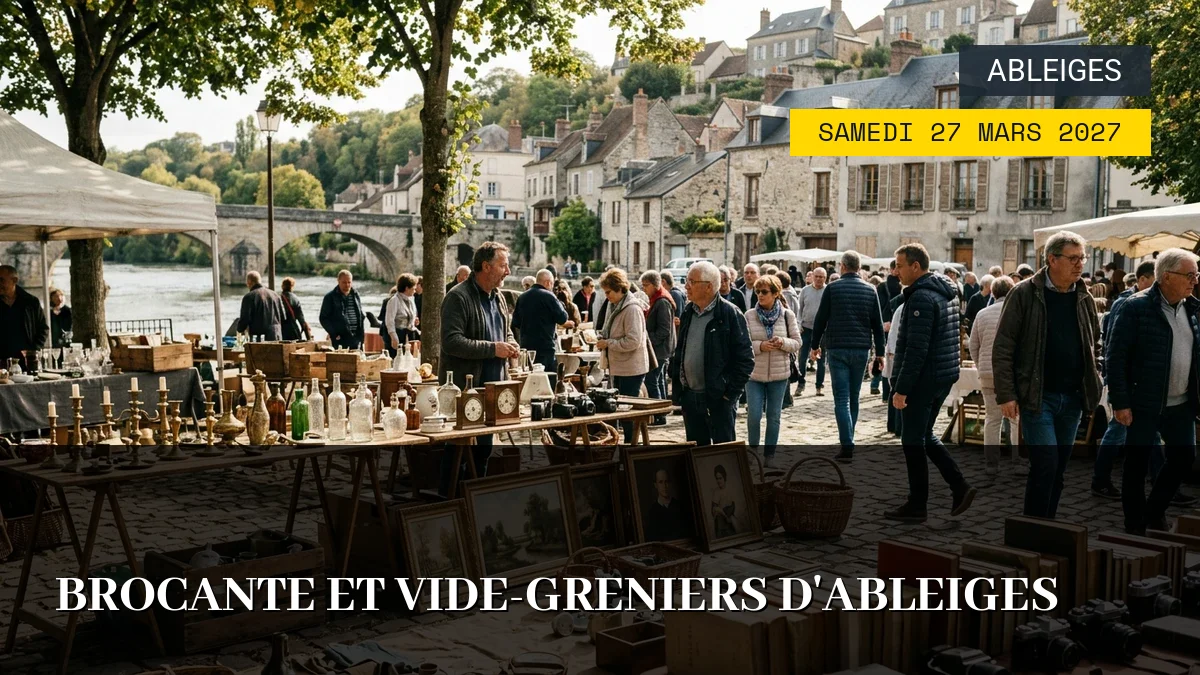 Affiche de l'événement : Brocante et Vide-Greniers d&rsquo;Ableiges — Du Samedi 27 Mars 2027 au Dimanche 28 Mars 2027