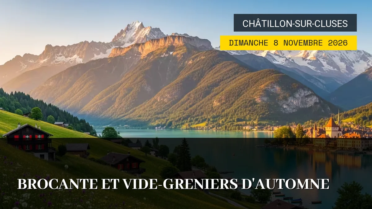Affiche de l'événement : Brocante et Vide-Greniers d&rsquo;Automne – Dimanche 8 Novembre 2026