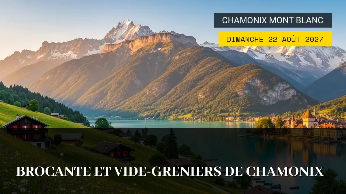 Affiche de l'événement : Brocante et Vide-Greniers de Chamonix – Dimanche 22 Août 2027