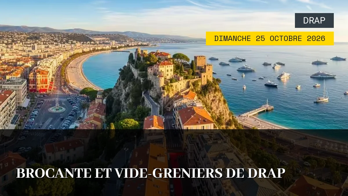 Affiche de l'événement : Brocante et Vide-Greniers de Drap – Dimanche 25 Octobre 2026