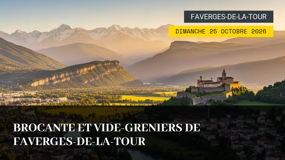 Affiche de l'événement : Brocante et Vide-Greniers de Faverges-de-la-Tour – Dimanche 25 Octobre 2026