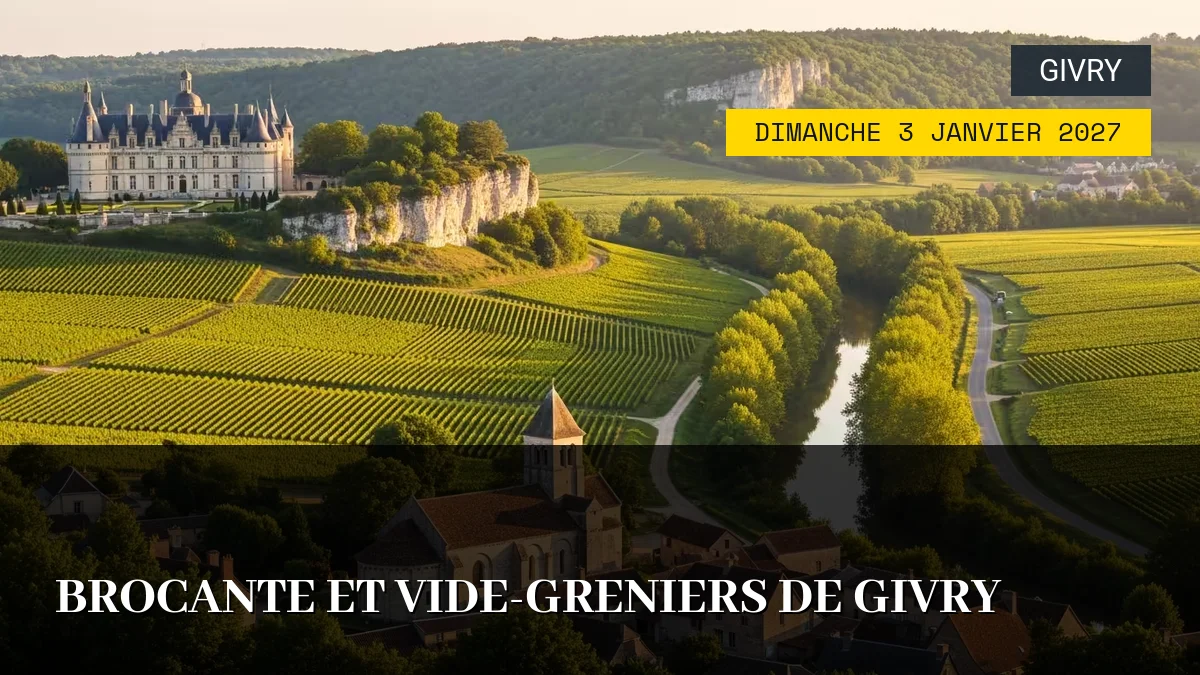 Affiche de l'événement : Brocante et Vide-greniers de Givry – Dimanche 3 Janvier 2027