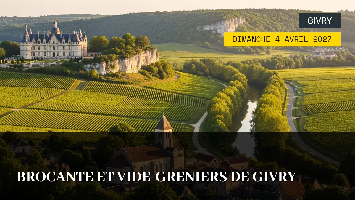 Affiche de l'événement : Brocante et Vide-greniers de Givry – Dimanche 4 Avril 2027