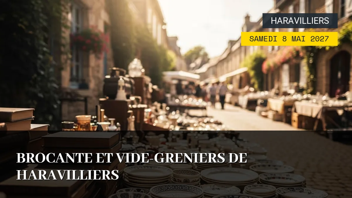 Affiche de l'événement : Brocante et Vide-Greniers de Haravilliers – Samedi 8 Mai 2027