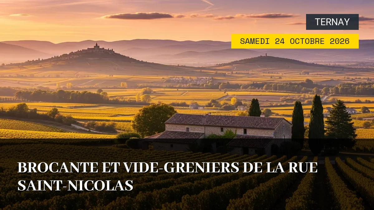 Affiche de l'événement : Brocante et Vide-Greniers de la Rue Saint-Nicolas – Samedi 24 Octobre 2026