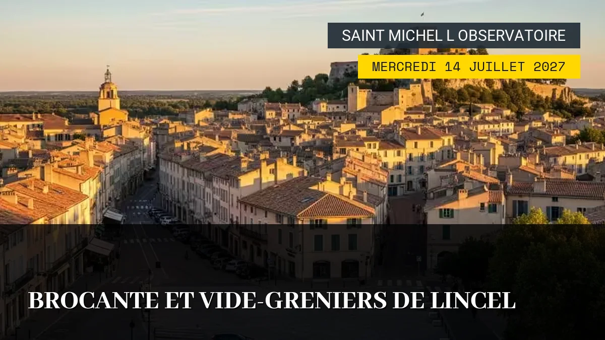 Affiche de l'événement : Brocante et Vide-Greniers de Lincel – Mercredi 14 Juillet 2027