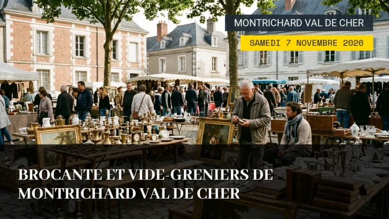 Brocante et vide-greniers de Montrichard Val de Cher – Samedi 7 Novembre 2026 — Du Samedi 7 Novembre 2026 au Dimanche 8 Novembre 2026