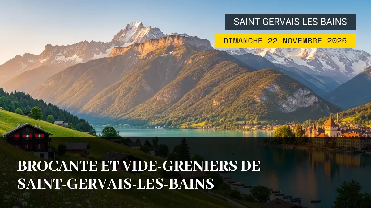 Affiche de l'événement : Brocante et Vide-greniers de Saint-Gervais-les-Bains – Dimanche 22 Novembre 2026
