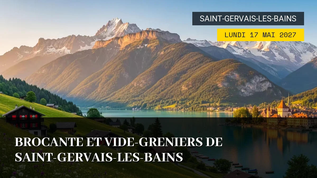 Affiche de l'événement : Brocante et Vide-Greniers de Saint-Gervais-les-Bains – Lundi 17 Mai 2027