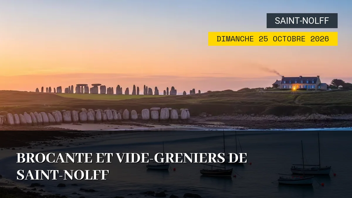 Affiche de l'événement : Brocante et Vide-Greniers de Saint-Nolff – Dimanche 25 Octobre 2026