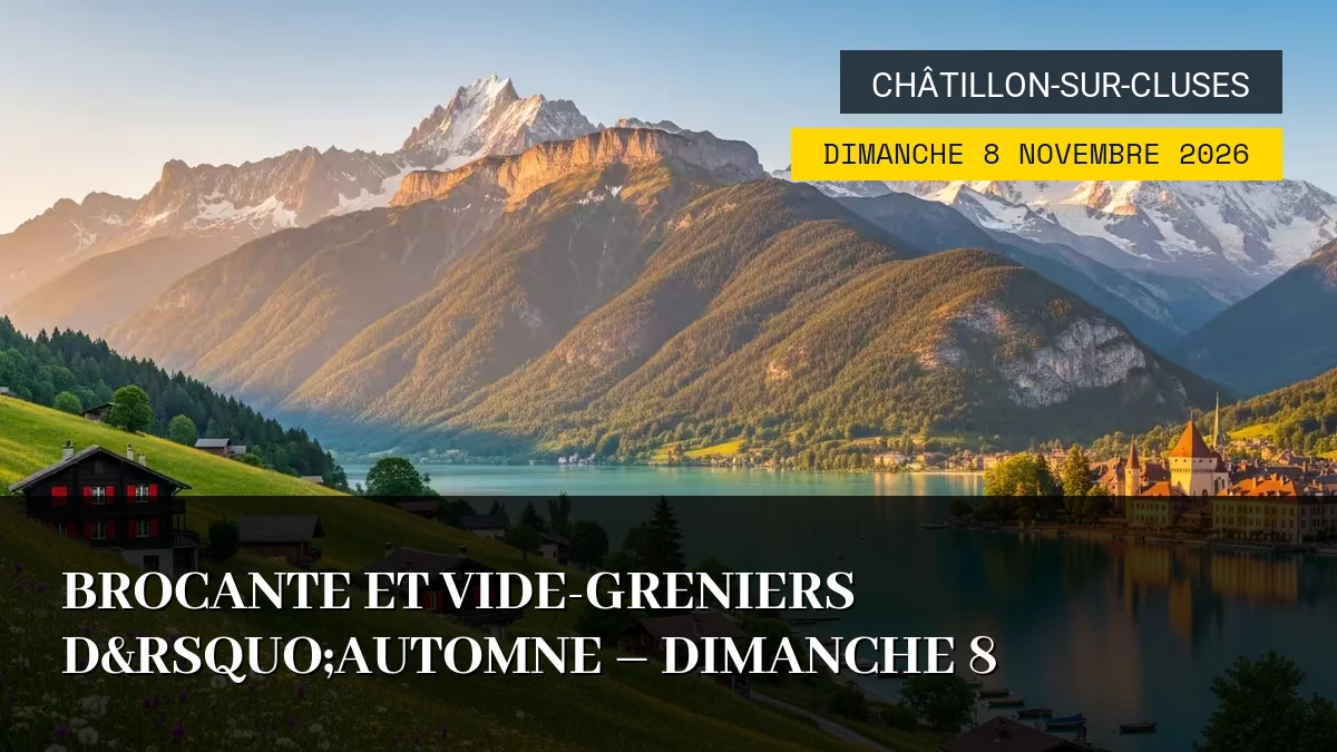 Affiche de l'événement : Brocante et Vide-Greniers d&rsquo;Automne – Dimanche 8 Novembre 2026