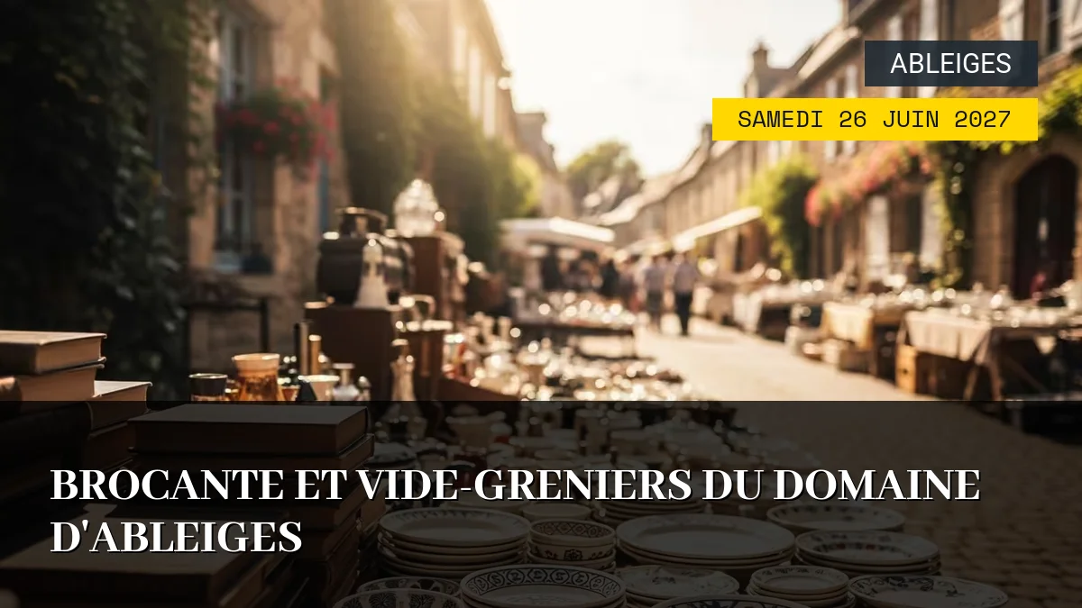 Affiche de l'événement : Brocante et Vide-Greniers du Domaine d&rsquo;Ableiges – Samedi 26 Juin 2027
