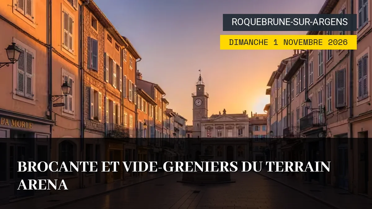 Affiche de l'événement : Brocante et Vide-Greniers du Terrain Arena – Dimanche 1 Novembre 2026