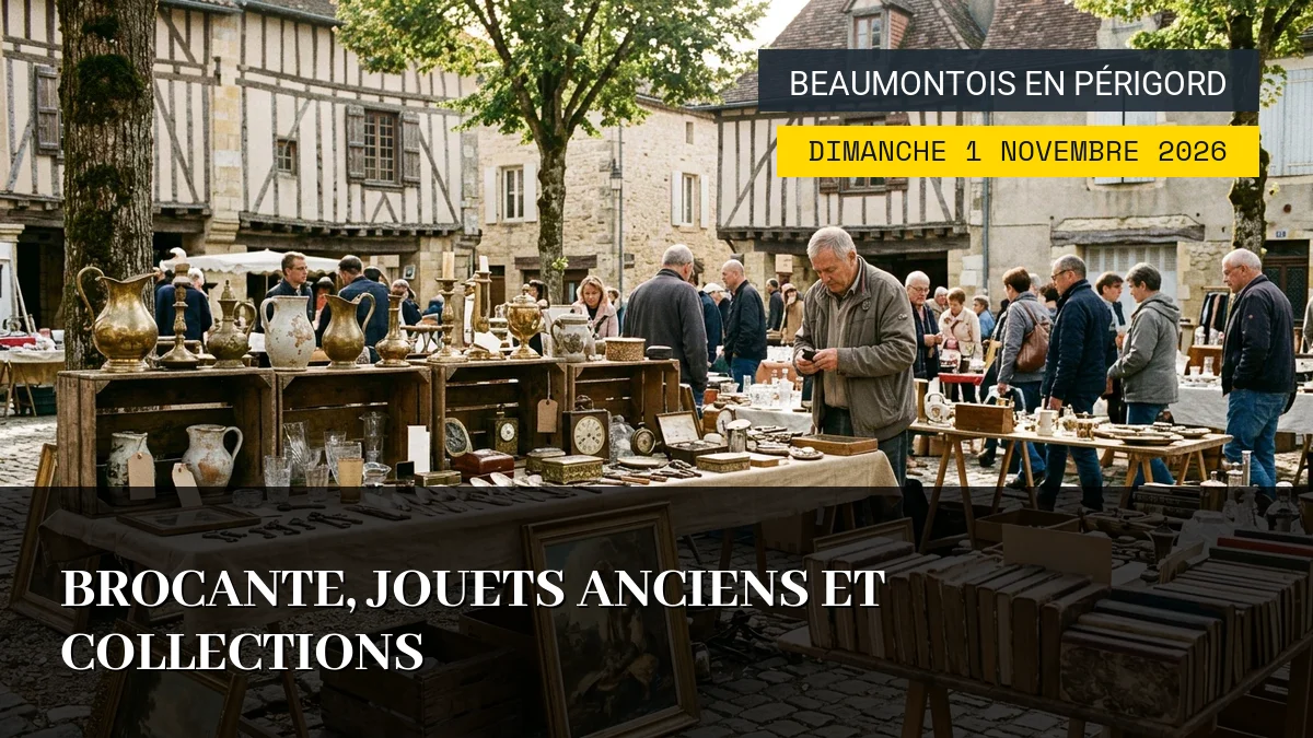 Affiche de l'événement : Brocante, Jouets Anciens et Collections – Dimanche 1 Novembre 2026