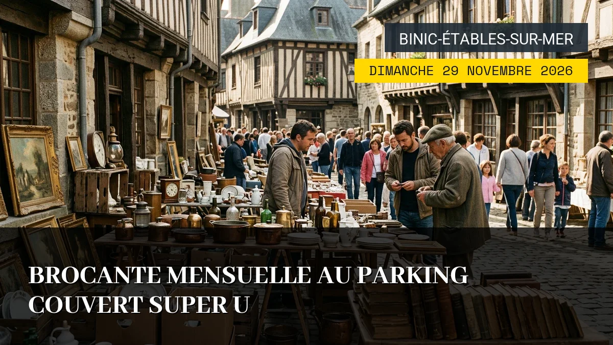 Affiche de l'événement : Brocante Mensuelle au Parking Couvert Super U – Dimanche 29 Novembre 2026