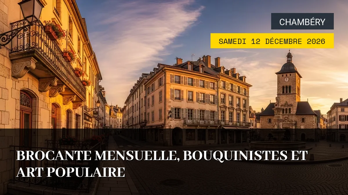 Affiche de l'événement : Brocante Mensuelle, Bouquinistes et Art Populaire – Samedi 12 Décembre 2026