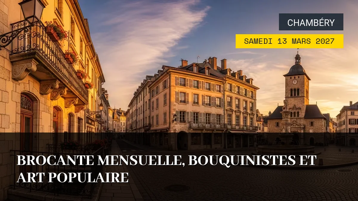 Affiche de l'événement : Brocante Mensuelle, Bouquinistes et Art Populaire – Samedi 13 Mars 2027