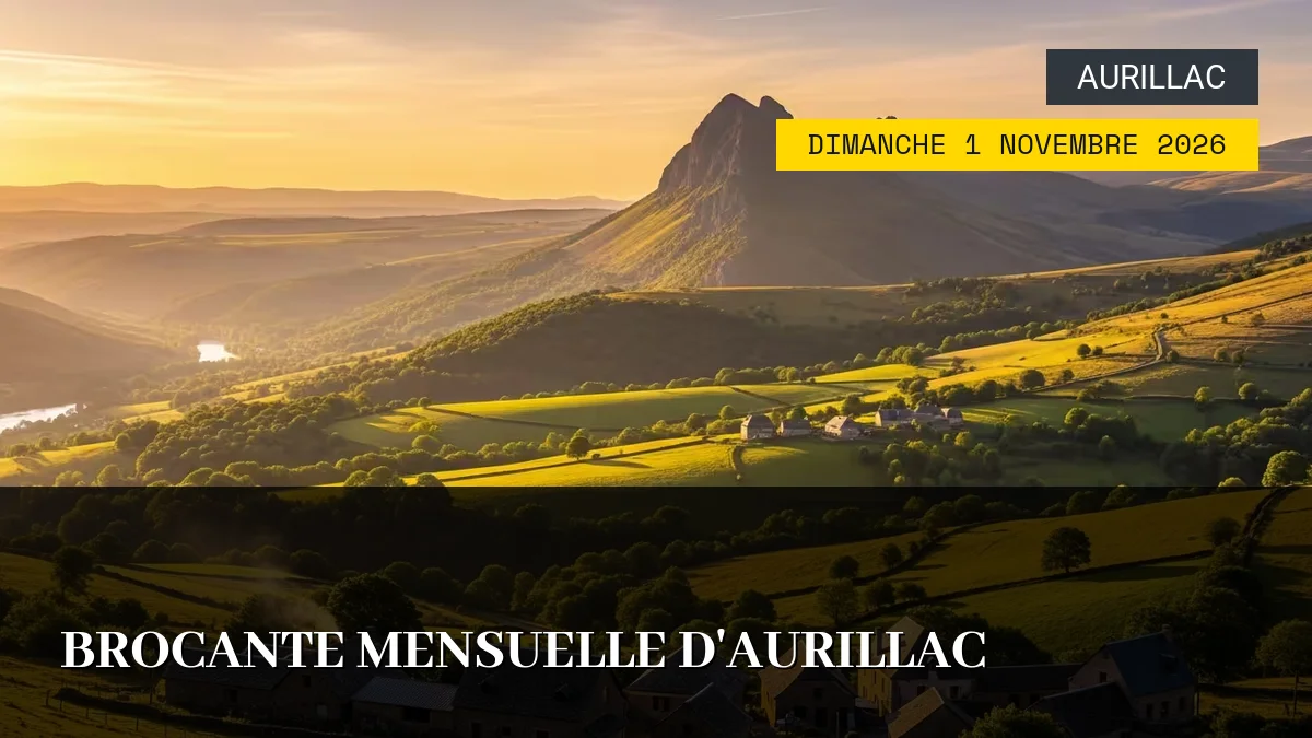 Affiche de l'événement : Brocante Mensuelle d&rsquo;Aurillac – Dimanche 1 Novembre 2026