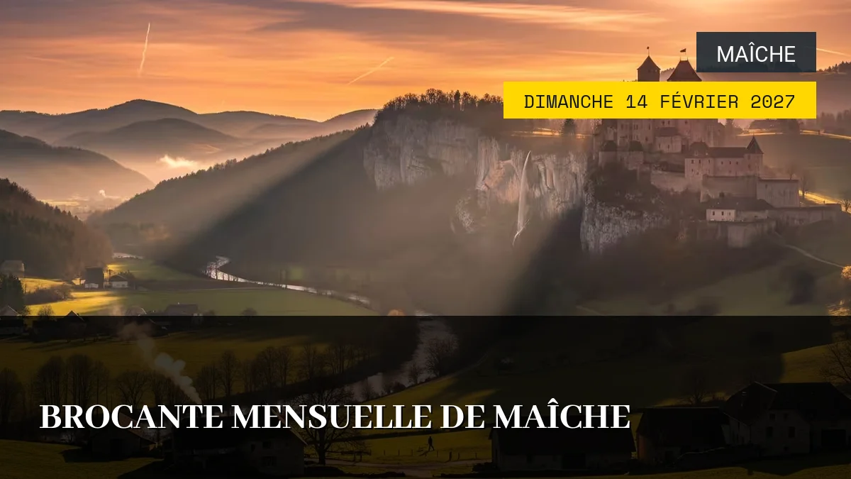 Affiche de l'événement : Brocante Mensuelle de Maîche – Dimanche 14 Février 2027