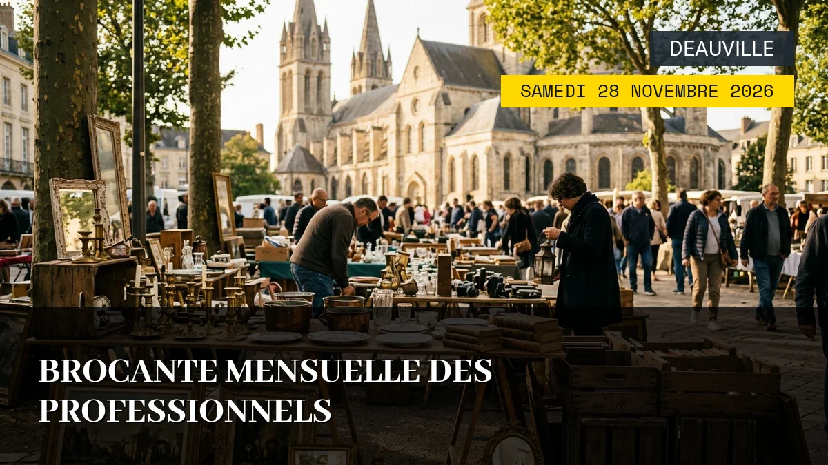Affiche de l'événement : Brocante Mensuelle des Professionnels – Samedi 28 Novembre 2026