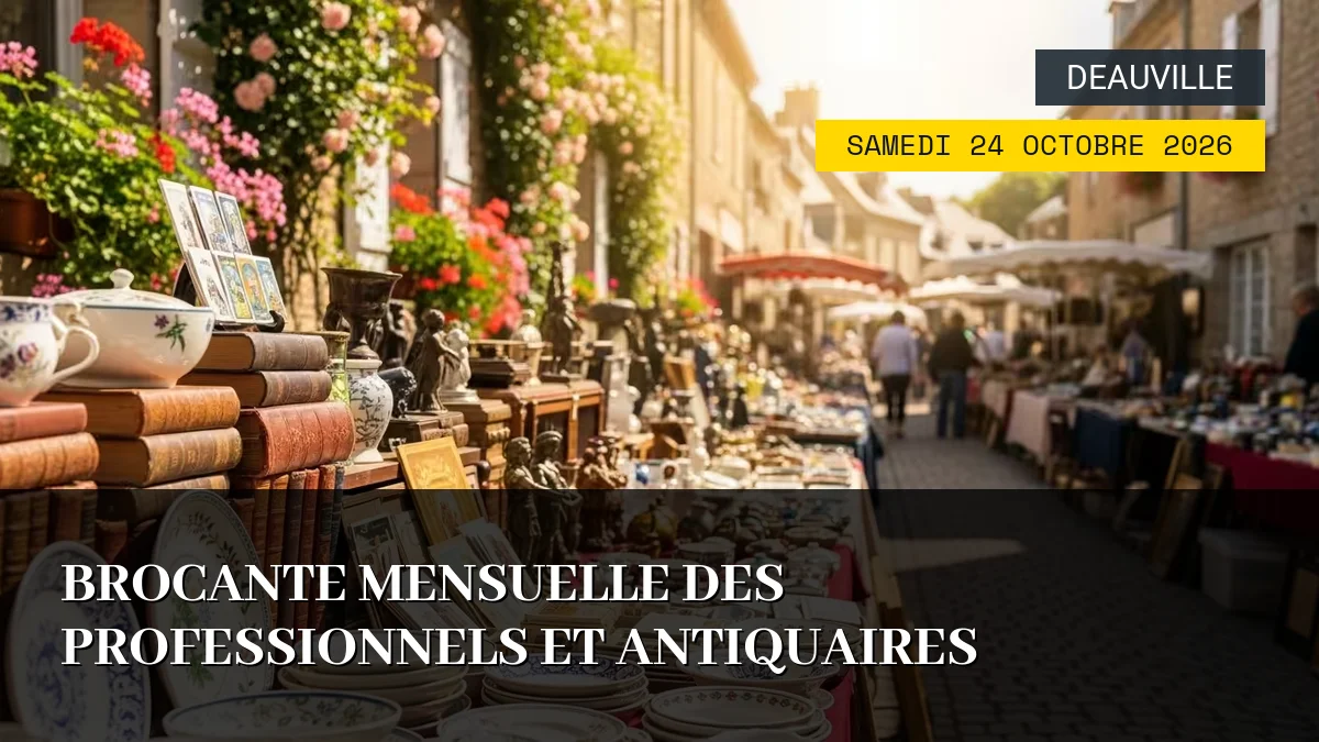 Affiche de l'événement : Brocante Mensuelle des Professionnels et Antiquaires – Samedi 24 Octobre 2026