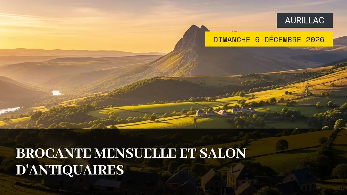 Affiche de l'événement : Brocante Mensuelle et Salon d&rsquo;Antiquaires – Dimanche 6 Décembre 2026