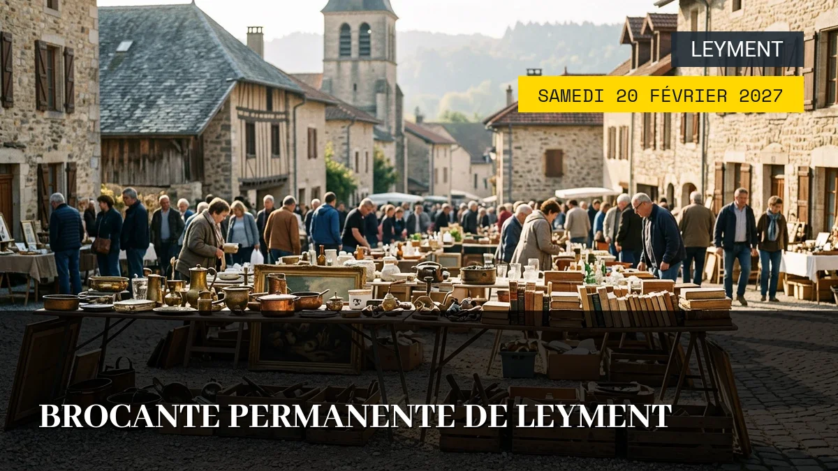 Affiche de l'événement : Brocante Permanente de Leyment – Samedi 20 Février 2027
