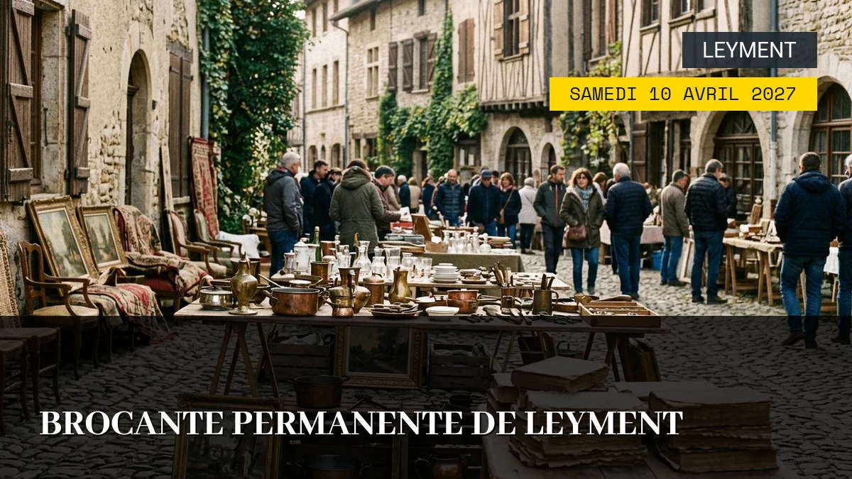 Affiche de l'événement : Brocante Permanente de Leyment – Samedi 10 Avril 2027