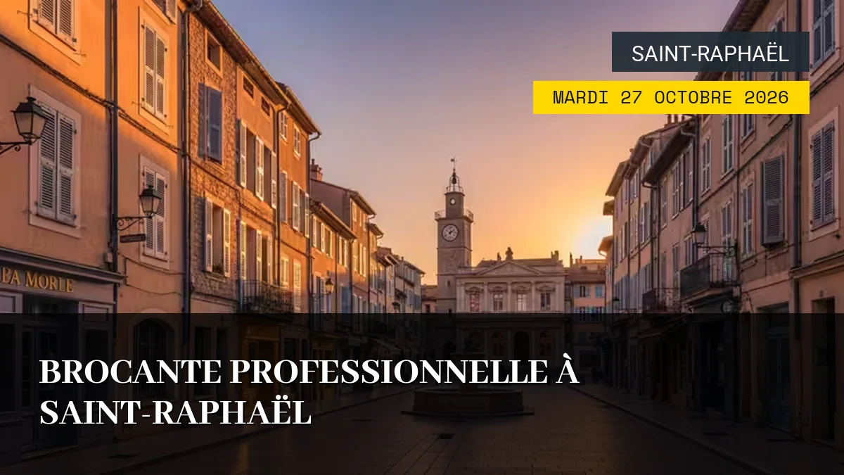 Affiche de l'événement : Brocante Professionnelle à Saint-Raphaël – Mardi 27 Octobre 2026