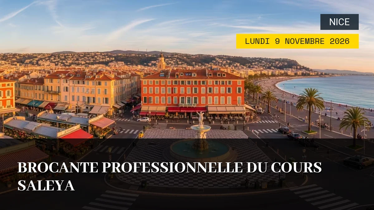 Affiche de l'événement : Brocante Professionnelle du Cours Saleya – Lundi 9 Novembre 2026