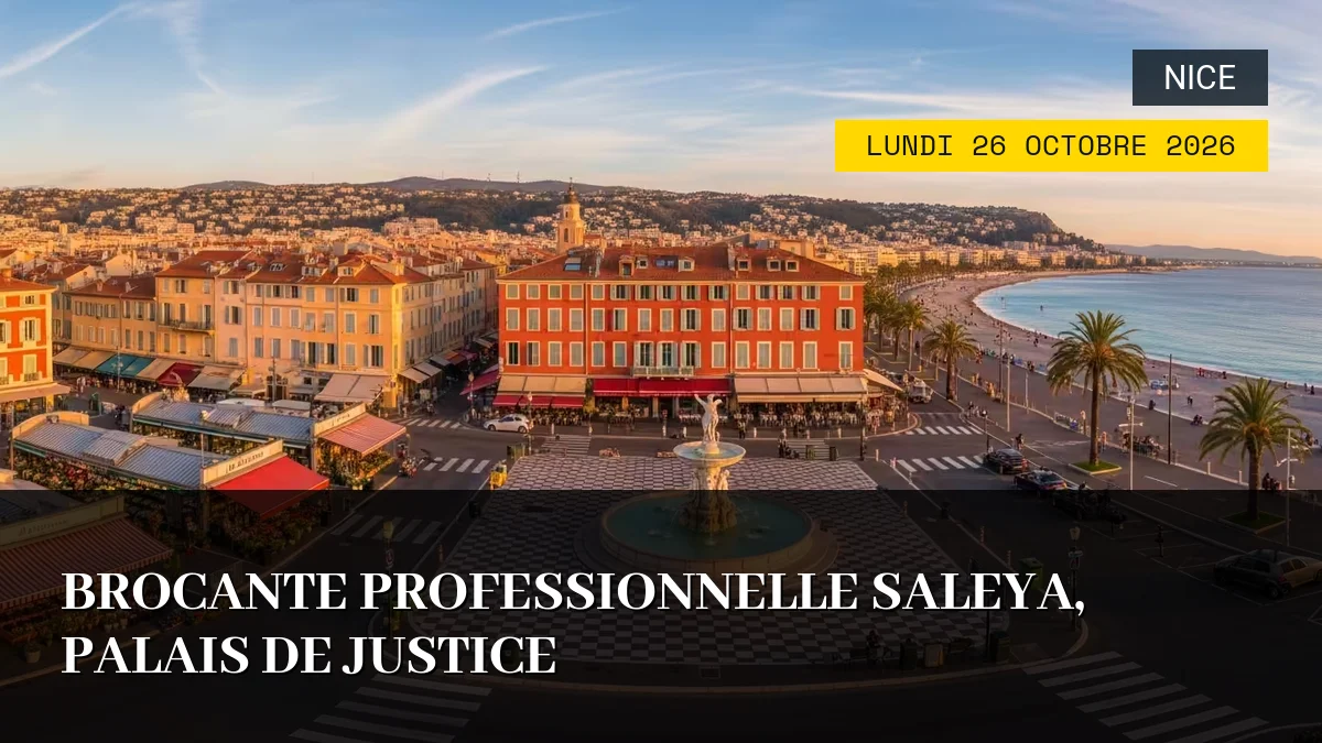 Affiche de l'événement : Brocante Professionnelle Saleya, Palais de Justice – Lundi 26 Octobre 2026