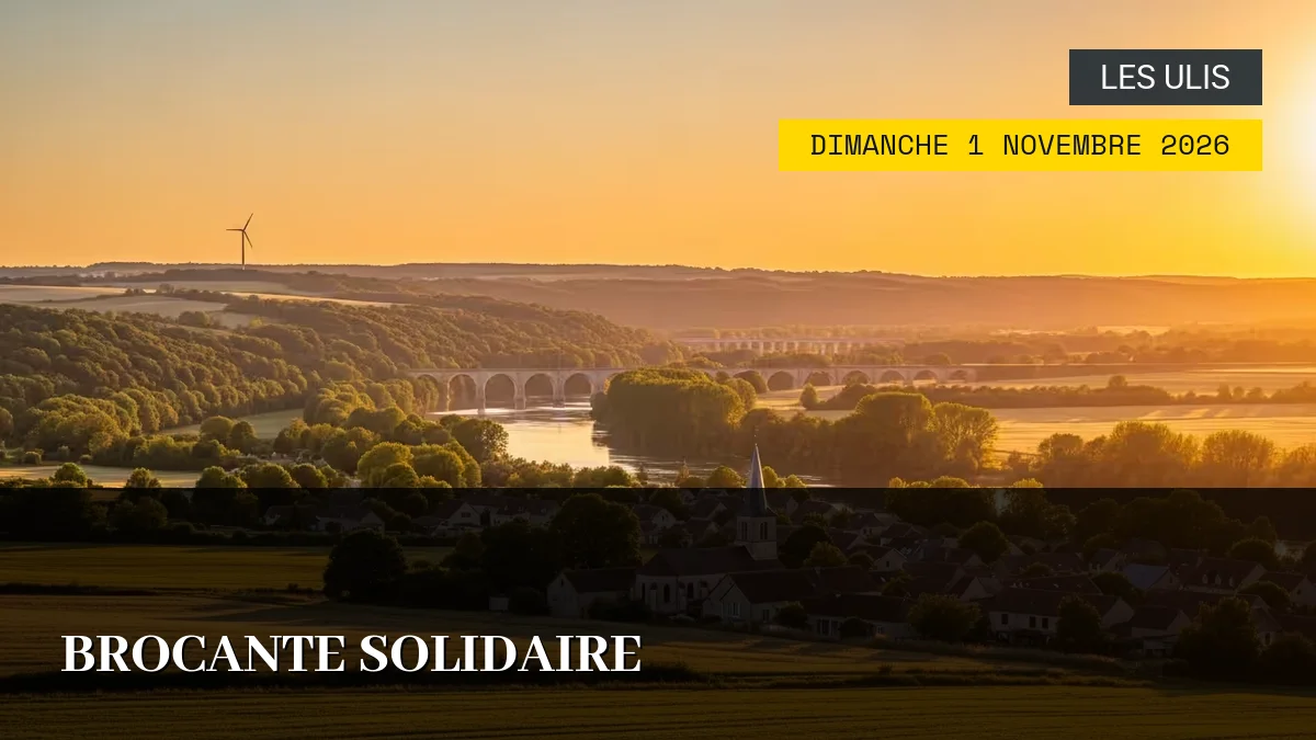 Affiche de l'événement : Brocante Solidaire – Dimanche 1 Novembre 2026