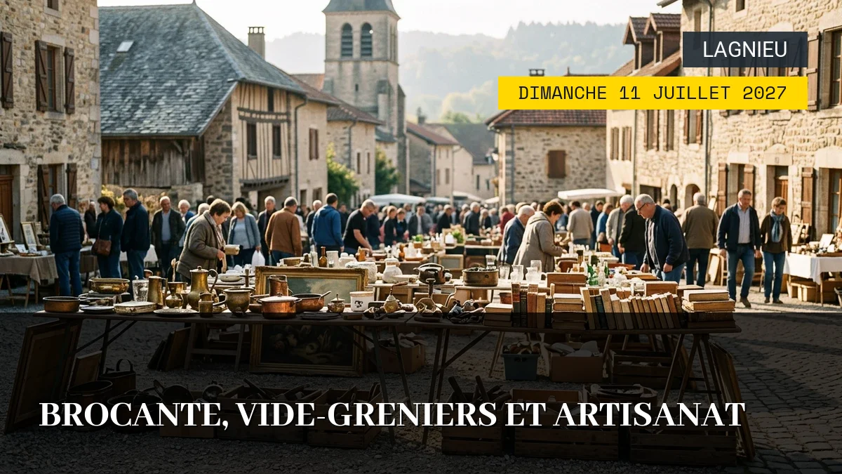 Affiche de l'événement : Brocante, Vide-Greniers et Artisanat – Dimanche 11 Juillet 2027