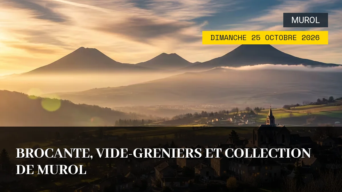 Affiche de l'événement : Brocante, Vide-Greniers et Collection de Murol – Dimanche 25 Octobre 2026