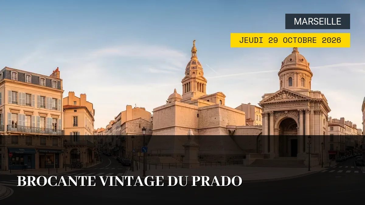 Affiche de l'événement : Brocante Vintage du Prado – Jeudi 29 Octobre 2026