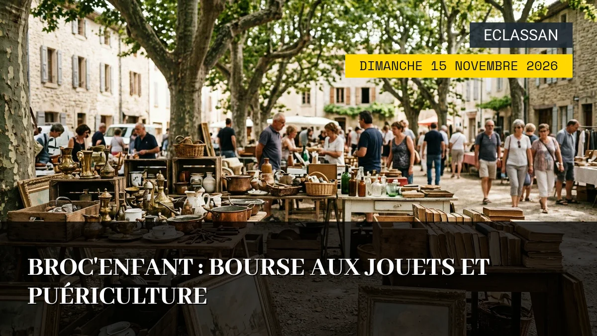 Affiche de l'événement : Broc&rsquo;enfant : Bourse aux jouets et puériculture – Dimanche 15 Novembre 2026