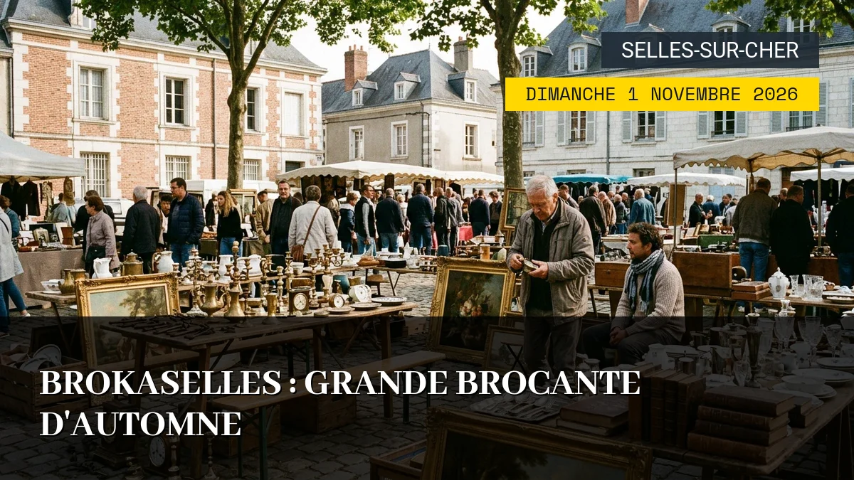 Affiche de l'événement : Brokaselles : Grande brocante d&rsquo;automne – Dimanche 1 Novembre 2026