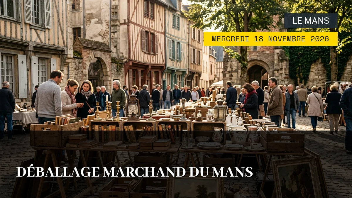 Affiche de l'événement : Déballage Marchand du Mans – Mercredi 18 Novembre 2026
