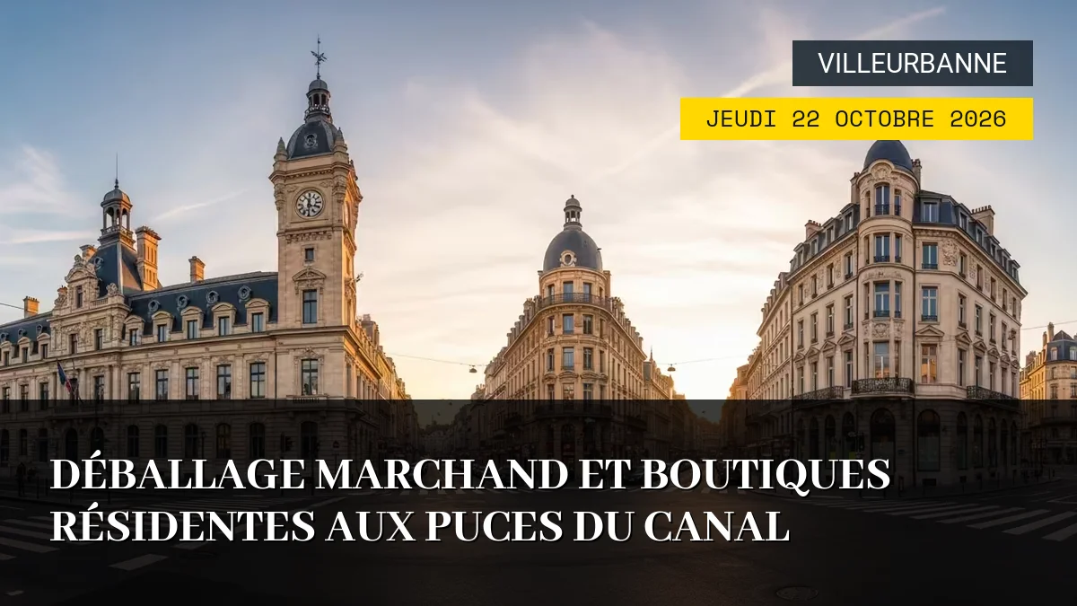 Affiche de l'événement : Déballage Marchand et Boutiques Résidentes aux Puces du Canal – Jeudi 22 Octobre 2026