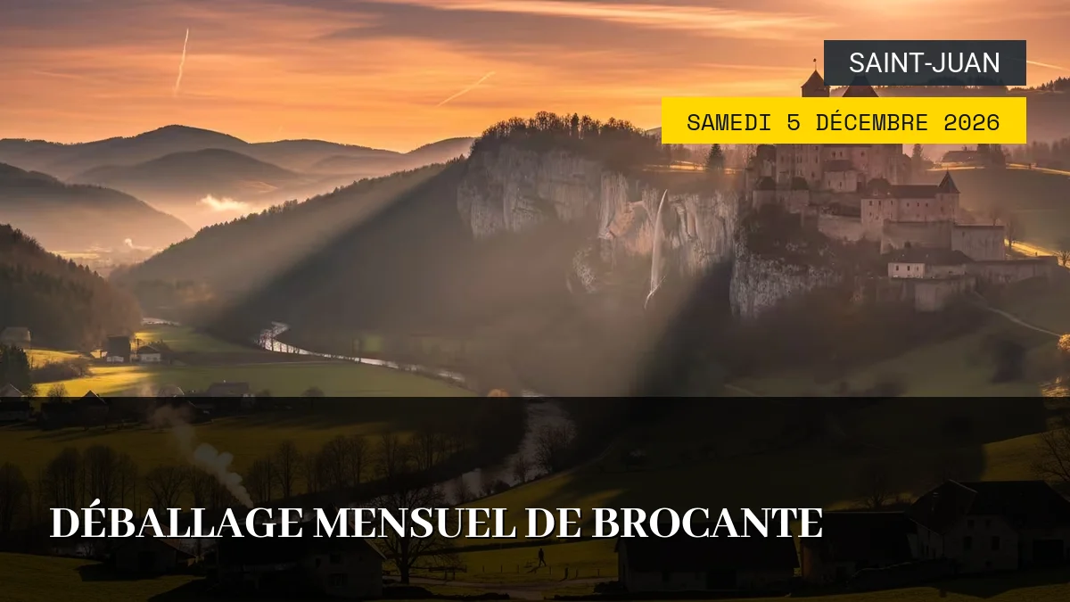 Affiche de l'événement : Déballage Mensuel de Brocante – Samedi 5 Décembre 2026