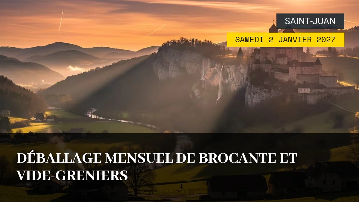 Affiche de l'événement : Déballage Mensuel de Brocante et Vide-Greniers – Samedi 2 Janvier 2027