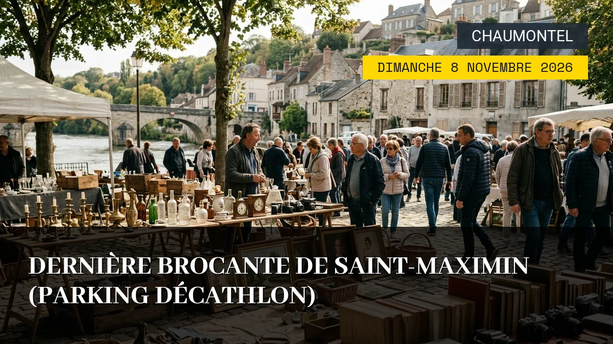 Affiche de l'événement : Dernière Brocante de Saint-Maximin (Parking Décathlon) – Dimanche 8 Novembre 2026