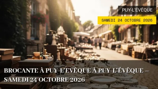 Brocante à Puy-l&rsquo;Evêque à Puy-l&rsquo;Évêque – Samedi 24 Octobre 2026