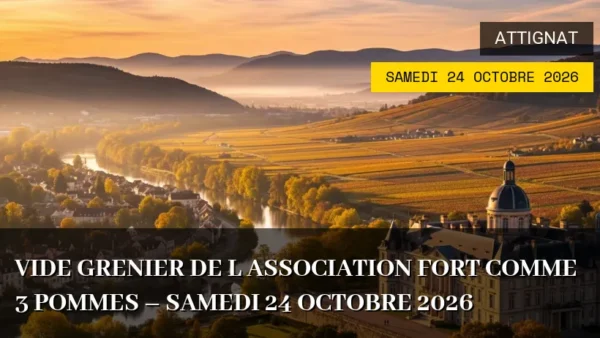 Vide grenier de l association fort comme 3 pommes – Samedi 24 Octobre 2026