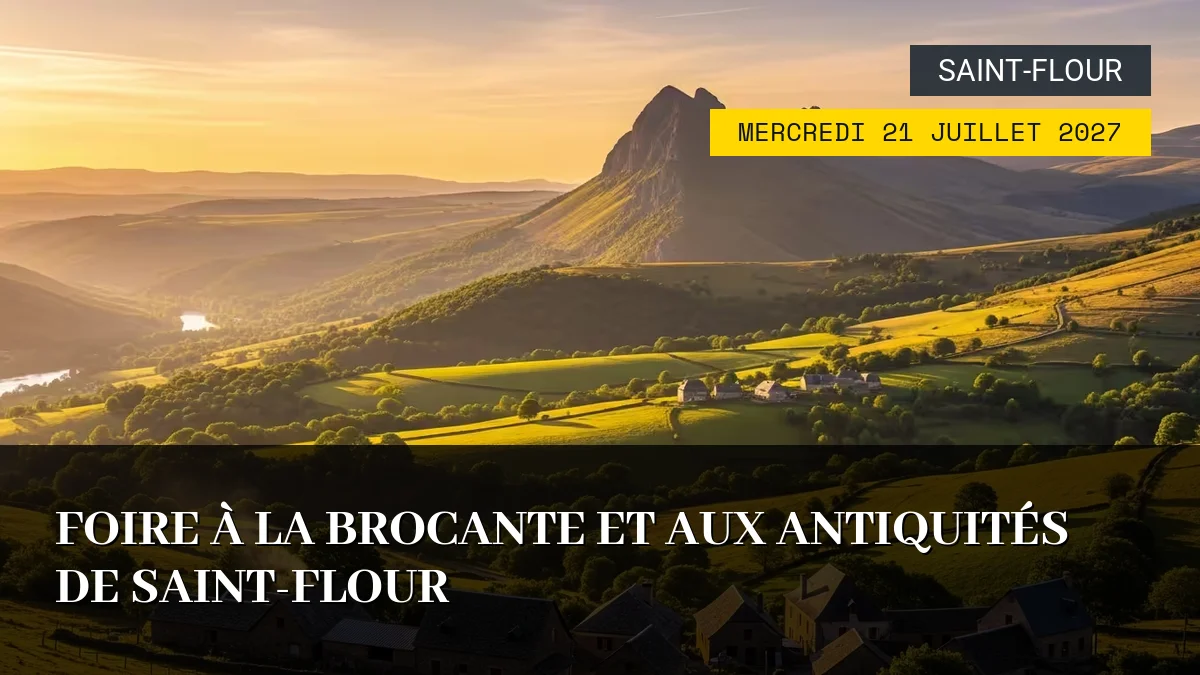 Affiche de l'événement : Foire à la Brocante et aux Antiquités de Saint-Flour – Mercredi 21 Juillet 2027