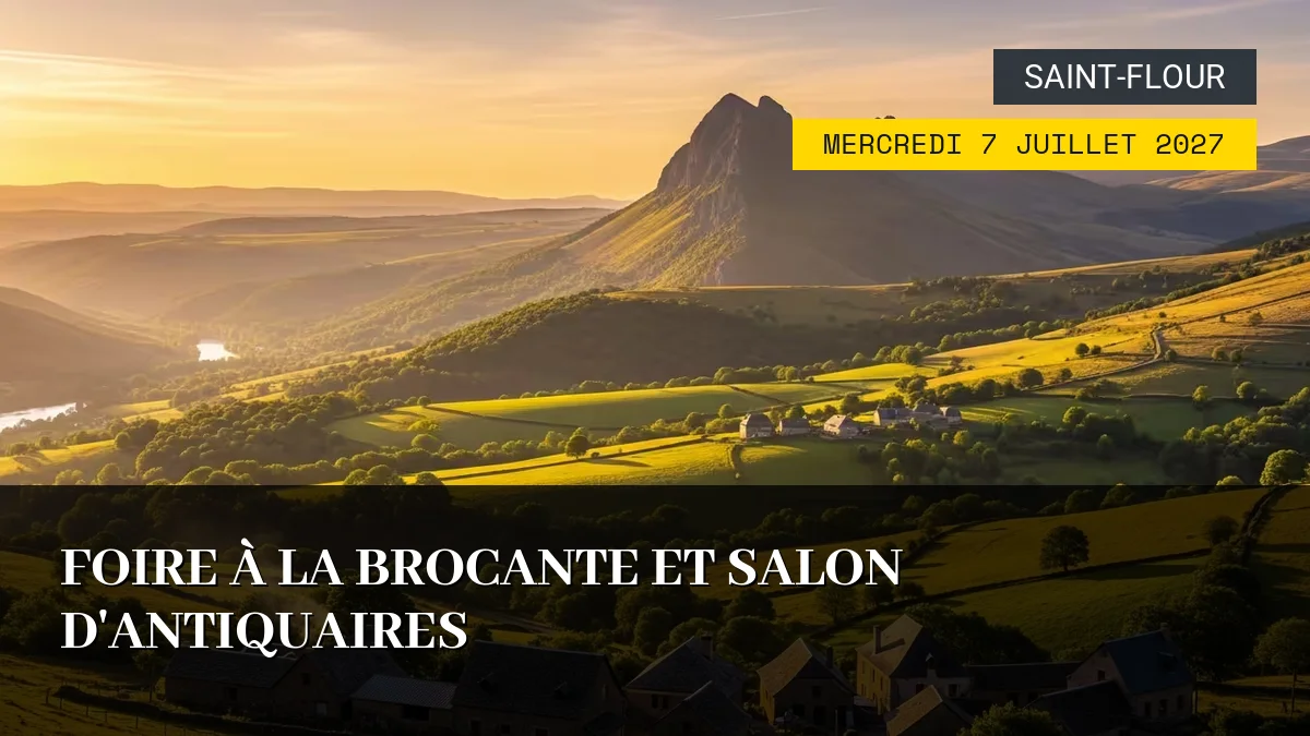Affiche de l'événement : Foire à la Brocante et Salon d&rsquo;Antiquaires – Mercredi 7 Juillet 2027